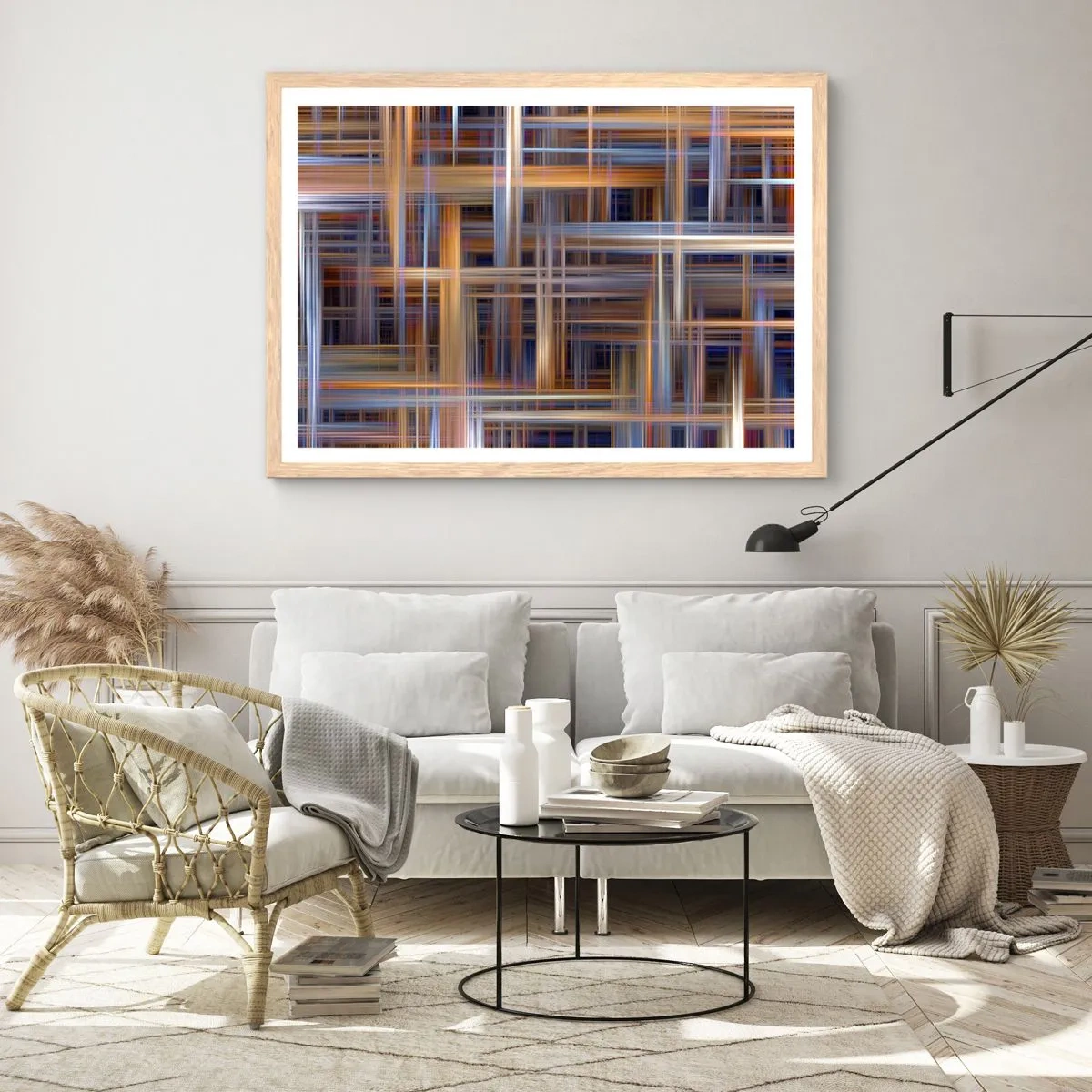 Affiche dans un chêne clair - Poster - Tissé de lumière - 50x40 cm