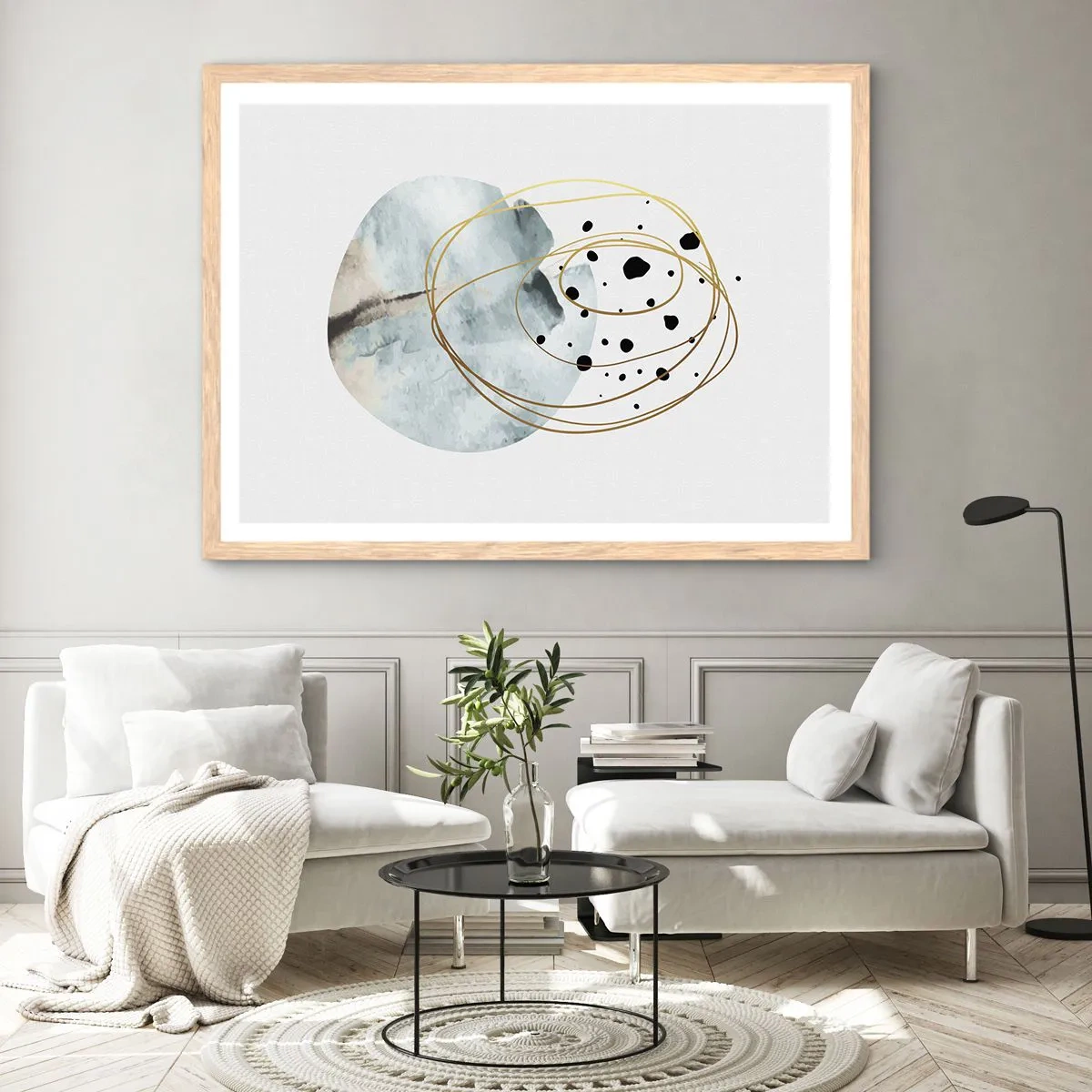 Affiche dans un chêne clair - Poster - Emmêlement de l'espace - 40x30 cm