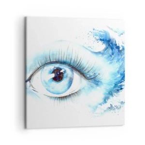 Impression sur toile - Image sur toile - Plongez-vous dans le bleu du regard - 50x50 cm