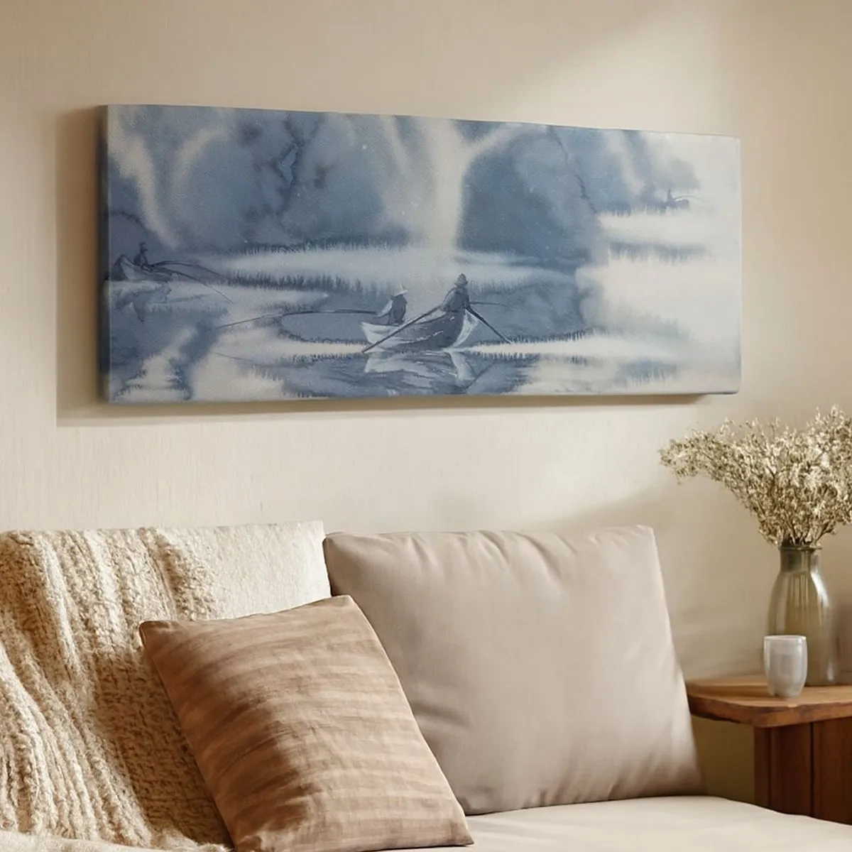 Impression sur toile - Image sur toile - Les pêcheurs dans leur paradis - 100x40 cm