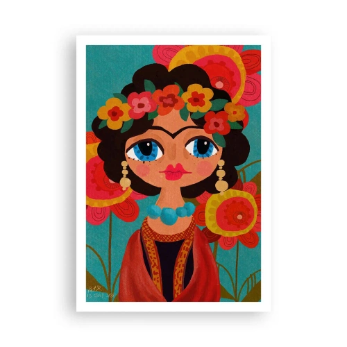 Affiche - Poster - Mademoiselle coquelicot - 70x100 cm