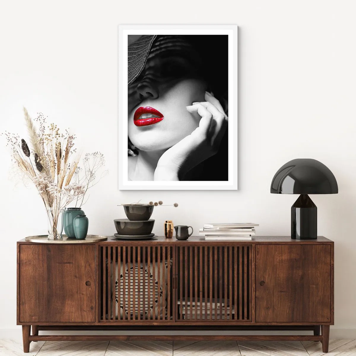 Affiche dans un cadre blanc - Poster - Étude écarlate - 70x100 cm