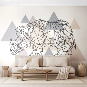 Papier Peint Photo Premium Canvas - Structure de force - Abstraction, Graphique, Rhinocéros - 200x140 cm