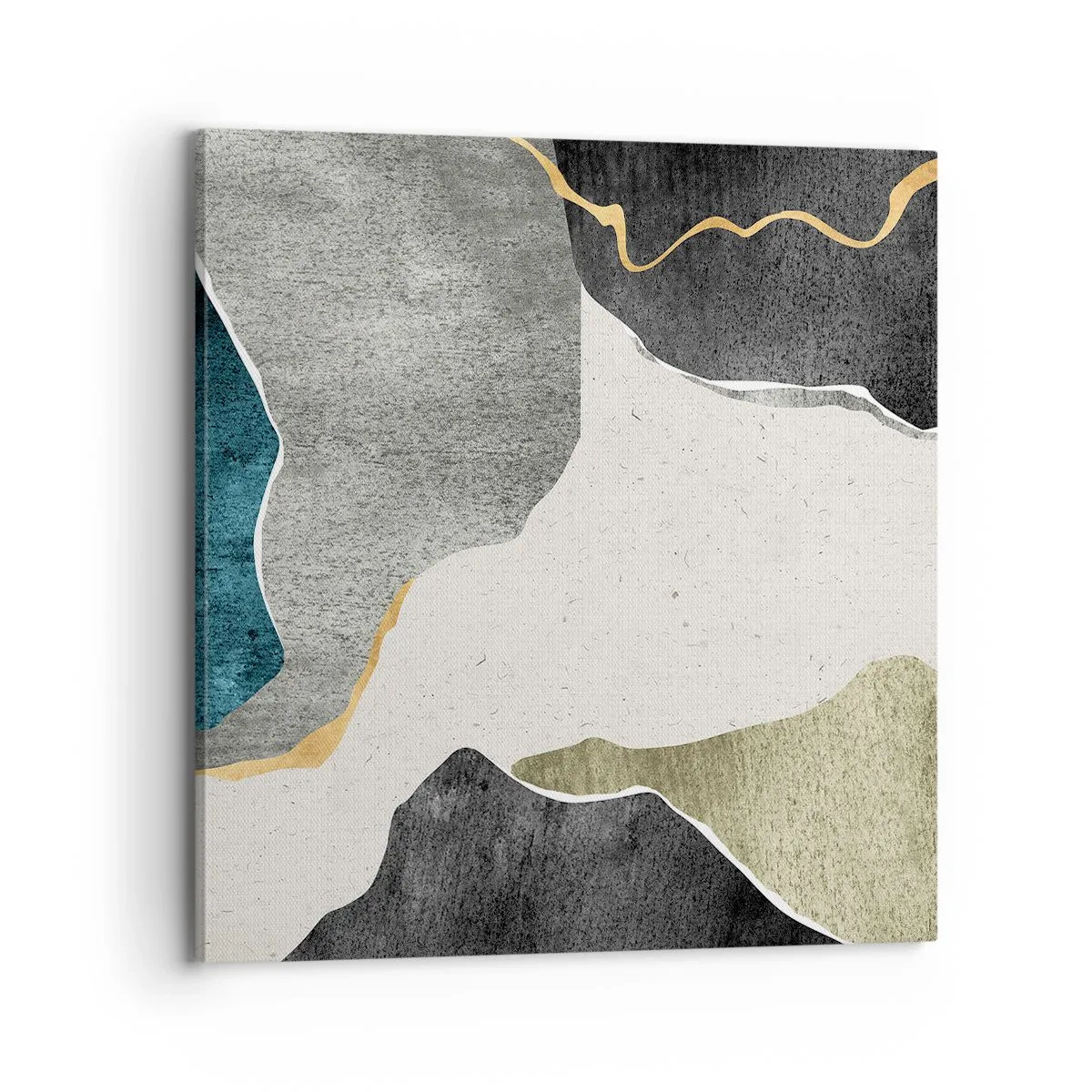 Impression sur toile - Image sur toile - Composition mosaïque avec un fil d'or - 70x70 cm