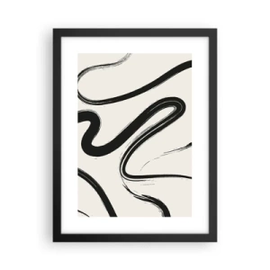 Affiche dans un cadre noir - Poster - Fantaisie en noir et blanc - 30x40 cm