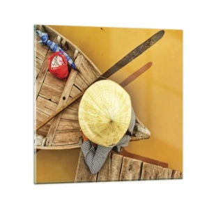 Impression sur verre - Image sur verre - La vie sur le fleuve Jaune - 30x30 cm