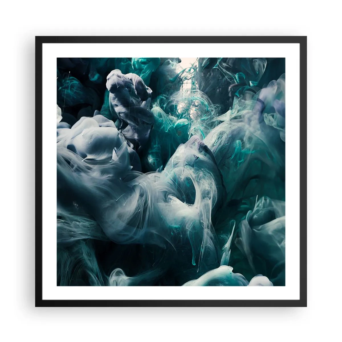 Affiche dans un cadre noir - Poster - Mouvement des couleurs - 60x60 cm