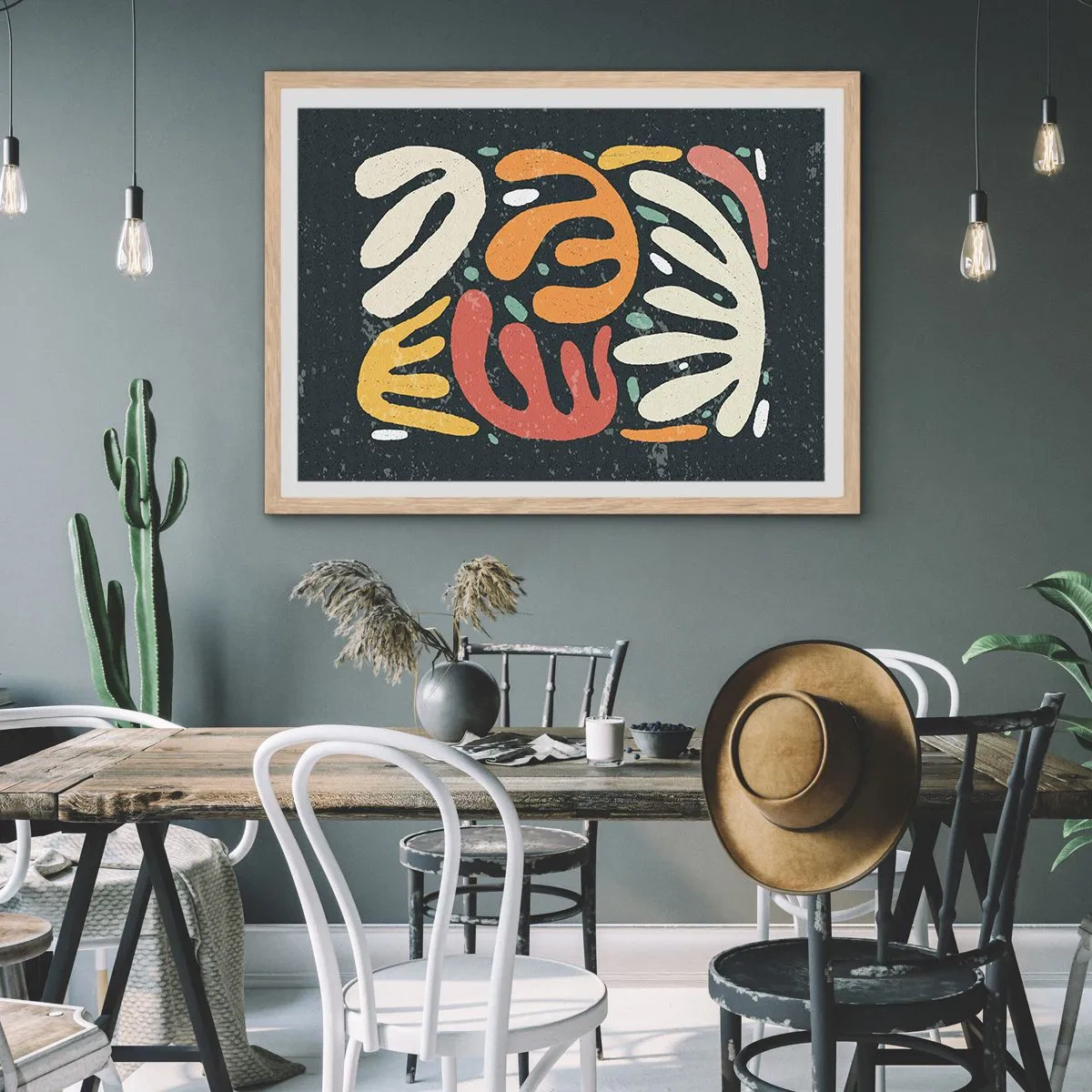 Affiche dans un chêne clair - Poster - Composition – Je suis sur le point de t'attraper - 50x40 cm