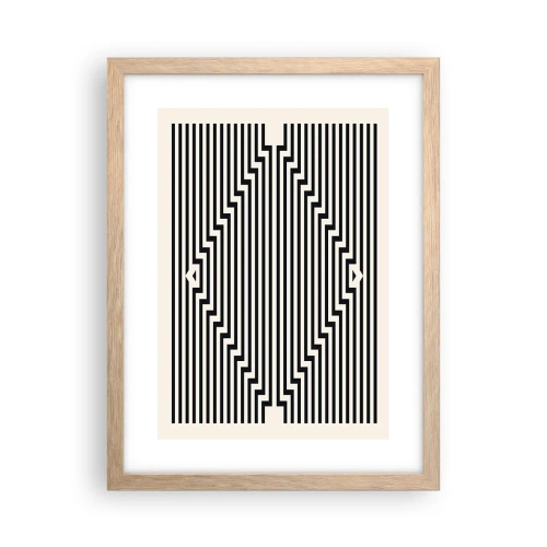 Affiche dans un chêne clair - Poster - Illusion géométrique - 30x40 cm