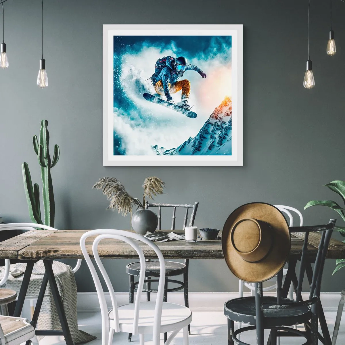 Affiche dans un cadre blanc - Poster - Des émotions extrêmes - 40x40 cm