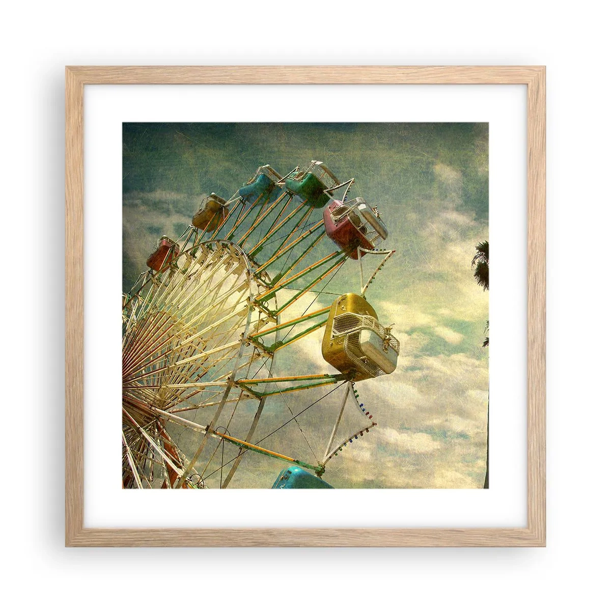 Affiche dans un chêne clair - Poster - On va faire la fête - 40x40 cm