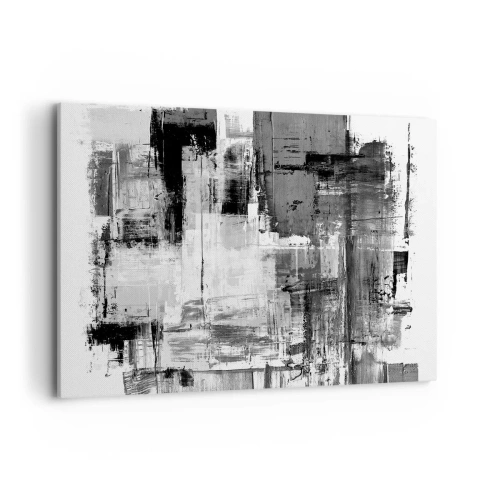 Impression sur toile - Image sur toile - Composition abstraite en noir, blanc et gris - 120x80cm - Le gris est beau - Décoration murale moderne pour le salon et la chambre ARTTOR