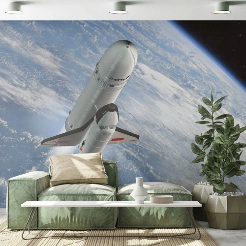 Papier Peint Photo Premium Sand - Ascension cosmique - Cosmos, Spoutnik, Une fusée spatiale - 450x315 cm