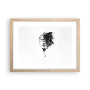 Affiche dans un chêne clair - Poster - De quoi rêve la fille - 40x30 cm