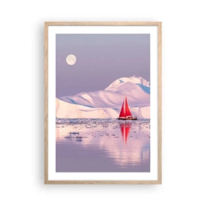 Affiche dans un chêne clair - Poster - La chaleur de la voile, le froid de la glace - 50x70 cm