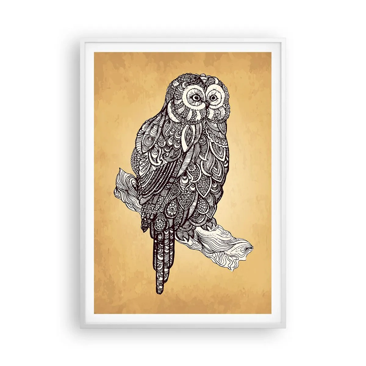 Affiche dans un cadre blanc - Poster - Ornements complexes de sagesse - 70x100 cm
