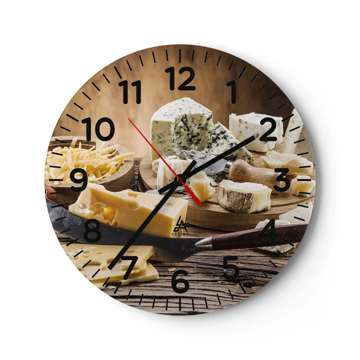 Horloge murale - Pendule murale - Sourire au fromage - 30x30 cm