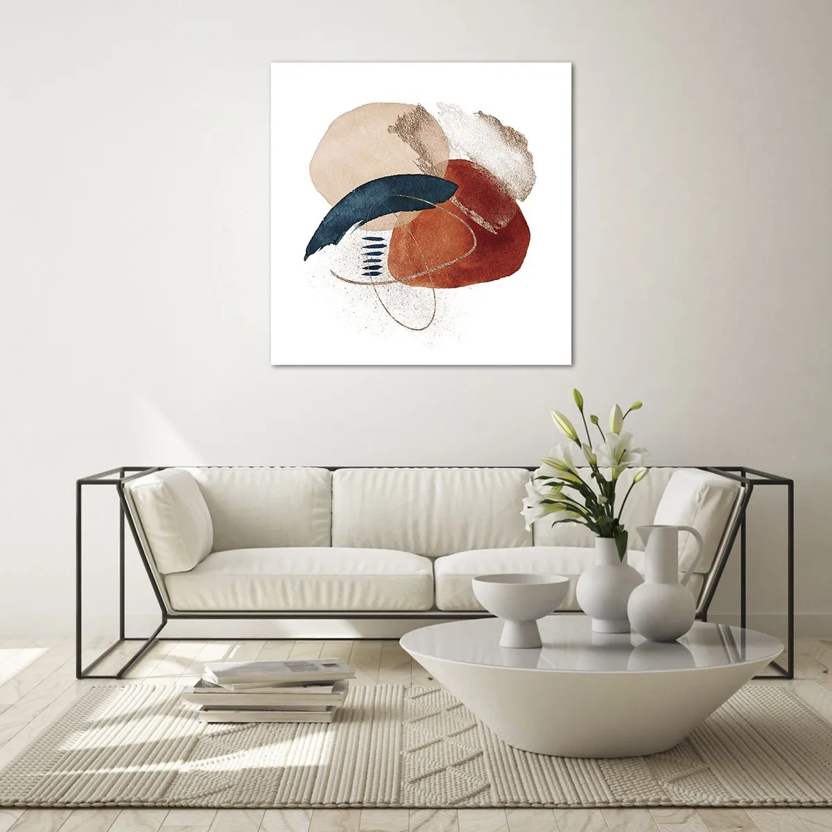 Impression sur verre - Image sur verre - Composition ovale - 40x40 cm