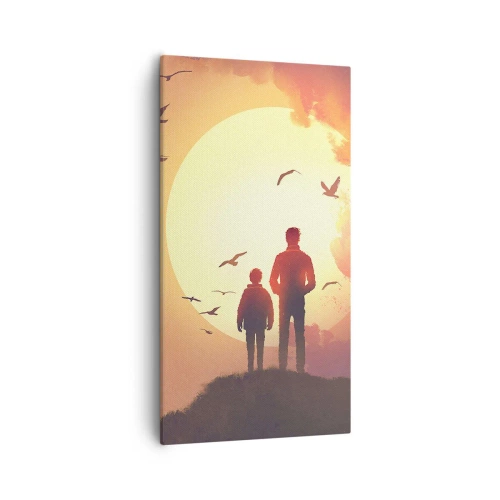 Impression sur toile - Image sur toile - Face à face avec le soleil - 55x100 cm