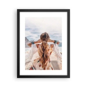 Affiche dans un cadre noir - Poster - En route vers le bonheur - 30x40 cm