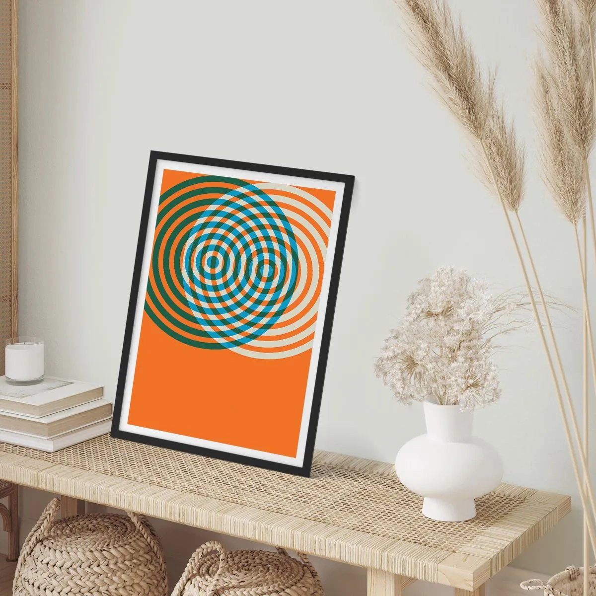 Affiche dans un cadre noir - Poster - Variation circulaire abstraite - 40x50 cm