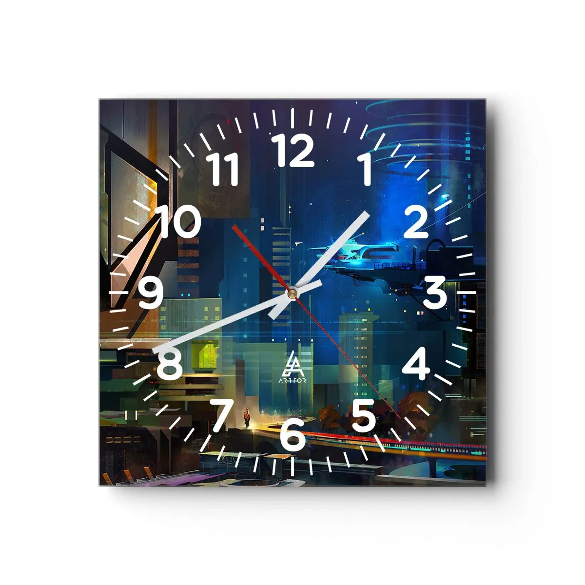 Horloge murale - Pendule murale - Dans le futur proche - 40x40 cm