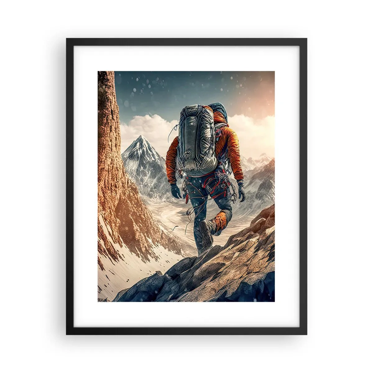 Affiche dans un cadre noir - Poster - Guerrier solitaire - 40x50 cm