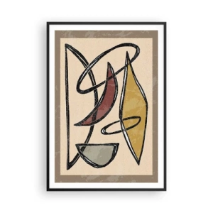 Affiche dans un cadre noir - Poster - Composition – arcs et ovales - 70x100 cm