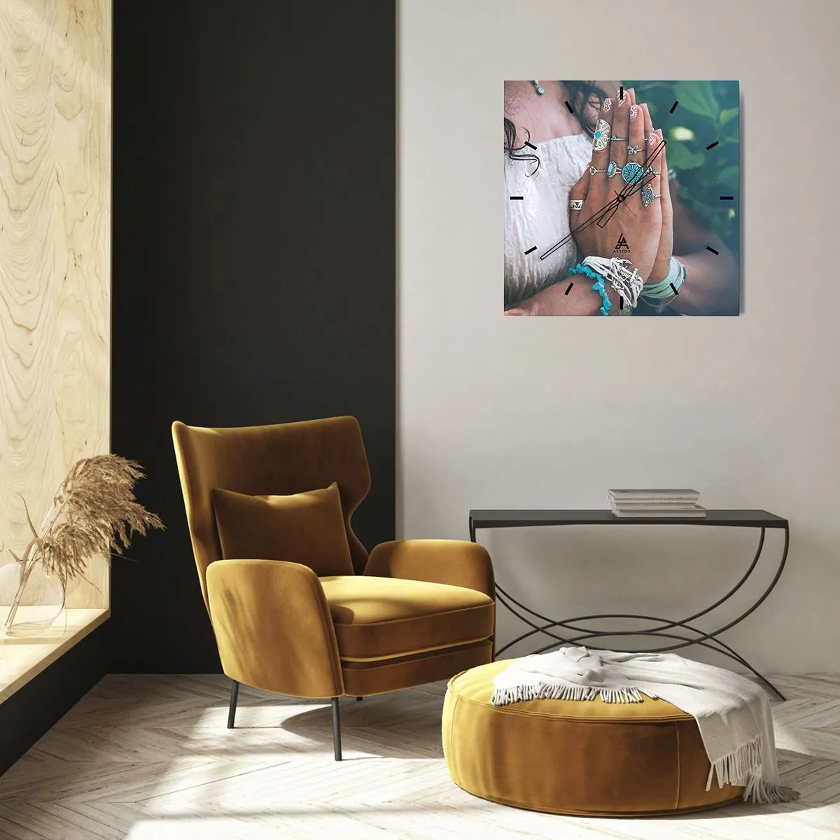 Horloge murale - Pendule murale - Bienvenue au centre du bien-être - 40x40 cm