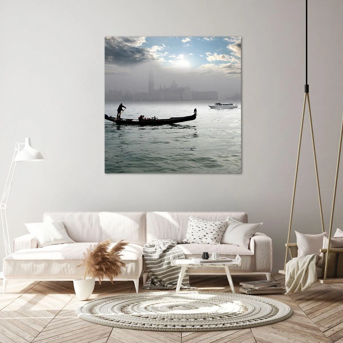 Impression sur toile - Image sur toile - Une ville fabuleuse faite d'eau et de brouillard - 70x70 cm