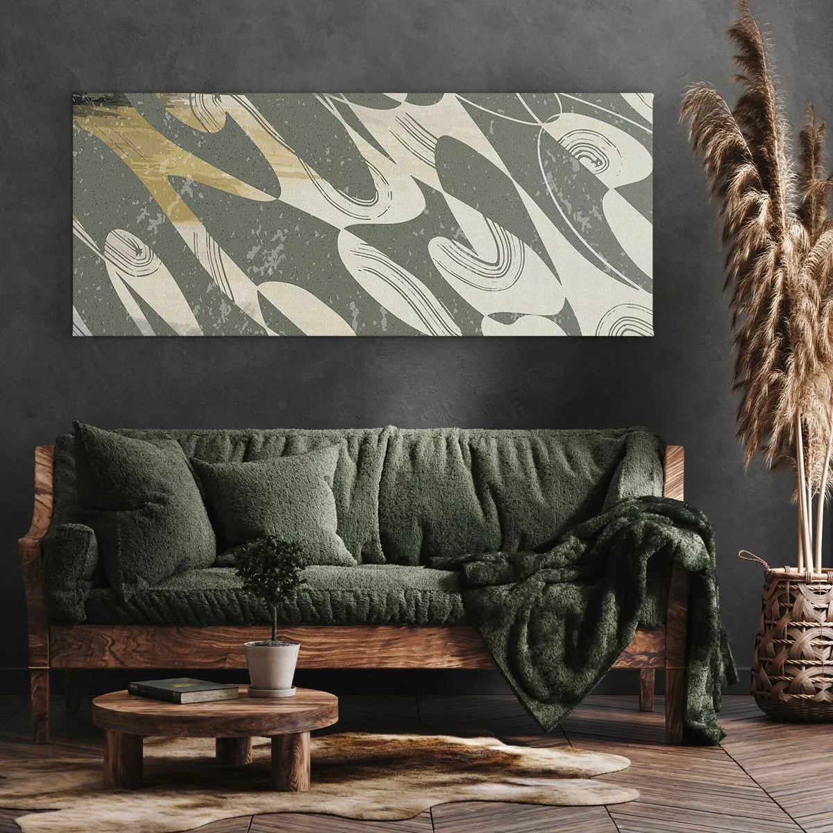 Impression sur toile - Image sur toile - Abstraction rythmique - 90x30 cm