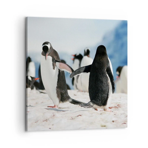 Impression sur toile - Image sur toile - Danser dans la neige - 60x60 cm