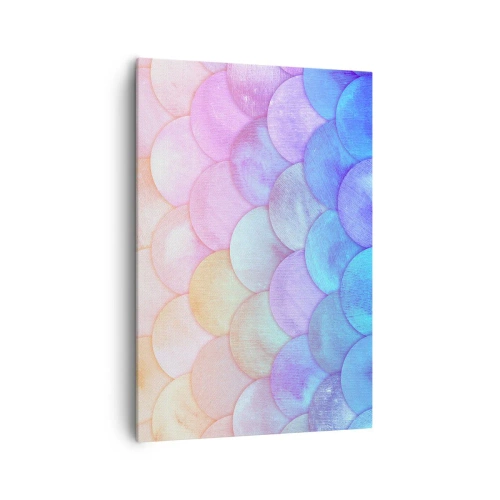 Impression sur toile - Image sur toile - Échelles abstraites aux tons pastel - 70x100cm - Écailles de perles - Décoration murale moderne pour le salon et la chambre ARTTOR