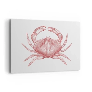 Impression sur toile - Image sur toile - Dessin d'un crabe dans une teinte rouge - 120x80cm - Le crabe des crabes - Décoration murale moderne pour le salon et la chambre ARTTOR
