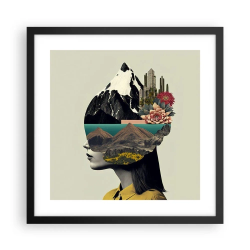 Affiche dans un cadre noir - Poster - La femme – toujours un mystère - 40x40 cm