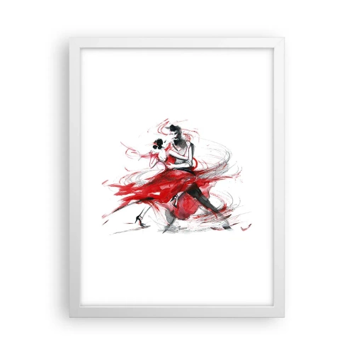 Affiche dans un cadre blanc - Poster - Tango - le rythme de la passion - 30x40 cm