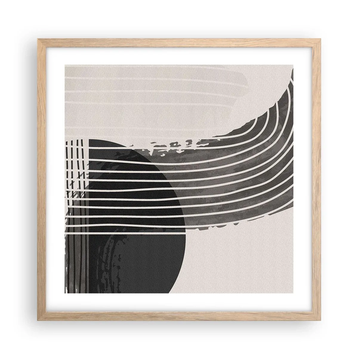 Affiche dans un chêne clair - Poster - Aller et retour - 50x50 cm