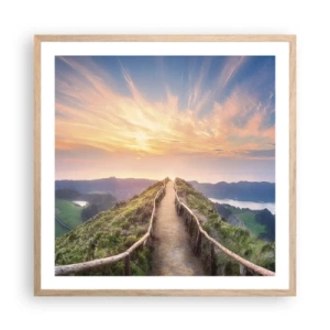 Affiche dans un chêne clair - Poster - Proche du ciel - 60x60 cm