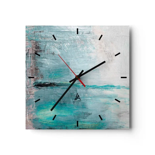 Horloge murale - Pendule murale - Horizontalement en bleu - 40x40 cm