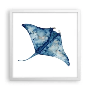 Affiche dans un cadre blanc - Poster - La vie en bleu - 40x40 cm