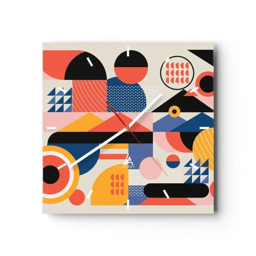 Horloge murale - Pendule murale - Composition : jouer - 40x40 cm