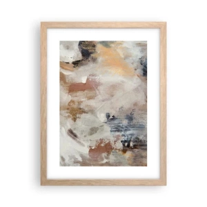 Affiche dans un chêne clair - Poster - Abstraction brumeuse - 30x40 cm