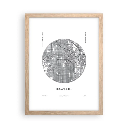 Affiche dans un chêne clair - Poster - Anatomie de Los Angeles - 30x40 cm
