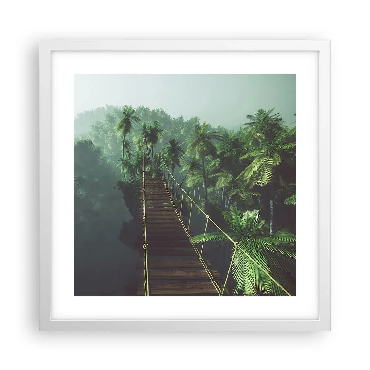 Affiche dans un cadre blanc - Poster - Au fil de la verdure - 40x40 cm