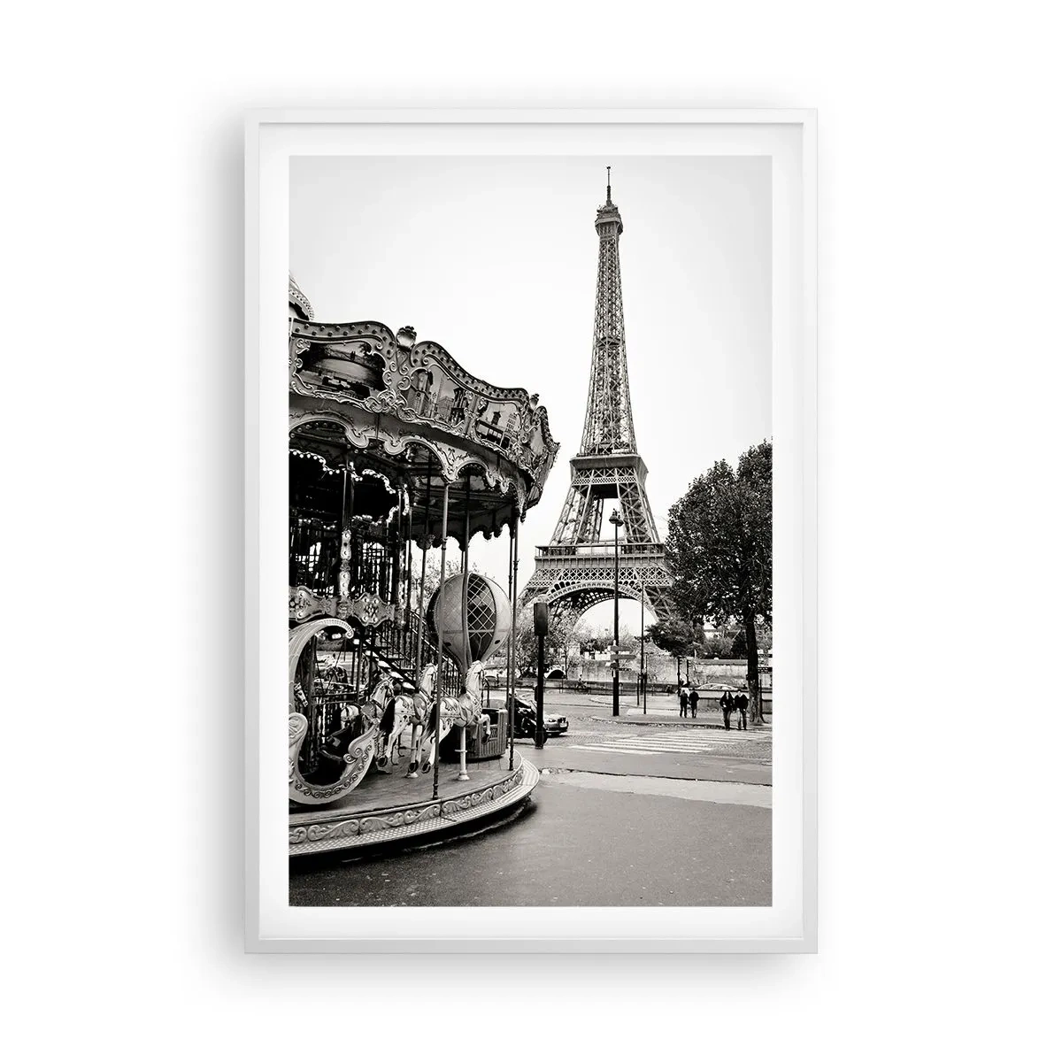 Affiche dans un cadre blanc - Poster - Aussi amusant, ce n'est qu'à Paris - 61x91 cm