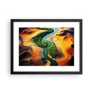 Affiche dans un cadre noir - Poster - Rivière vivifiante - 40x30 cm