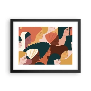 Affiche dans un cadre noir - Poster - Uniquement la féminité - 40x30 cm
