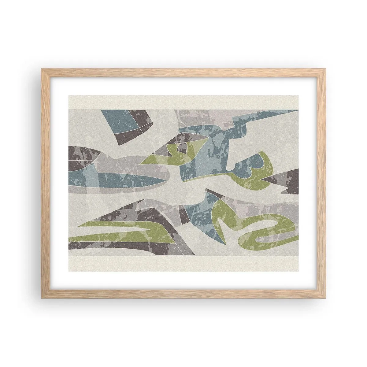 Affiche dans un chêne clair - Poster - Composition derrière la vitre - 50x40 cm