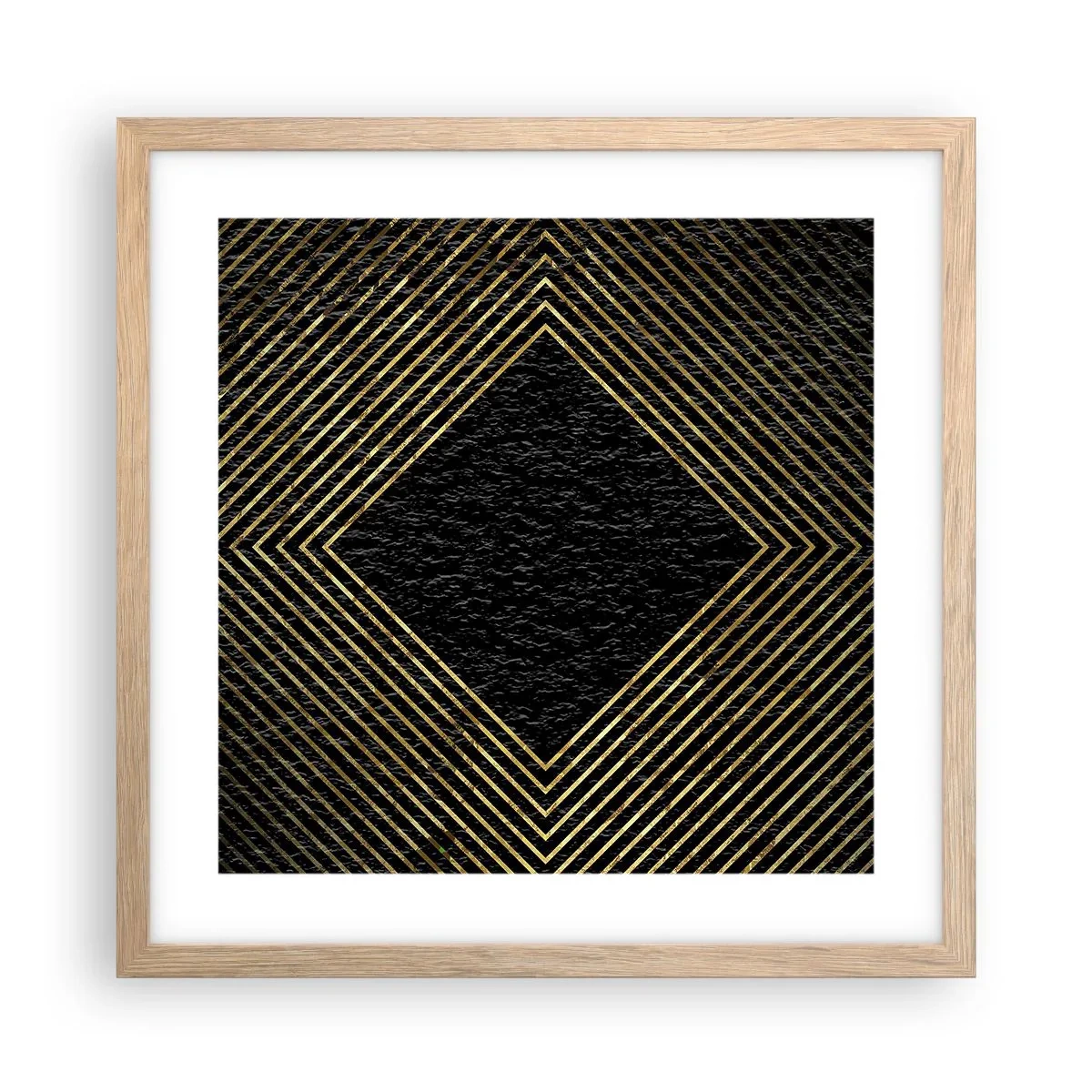 Affiche dans un chêne clair - Poster - Géométrie dans un style glamour - 40x40 cm