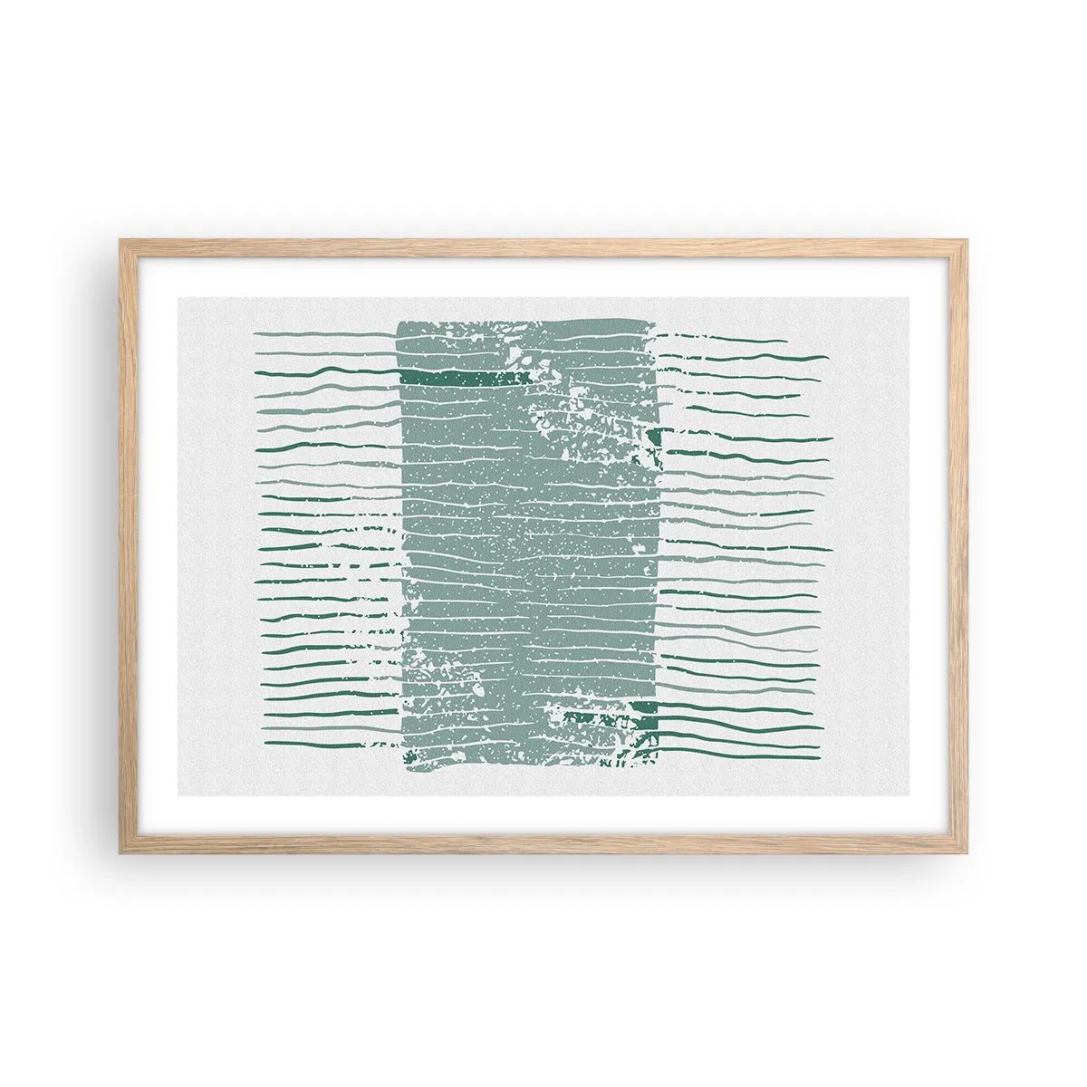 Affiche dans un chêne clair - Poster - Abstraction de la mer - 70x50 cm